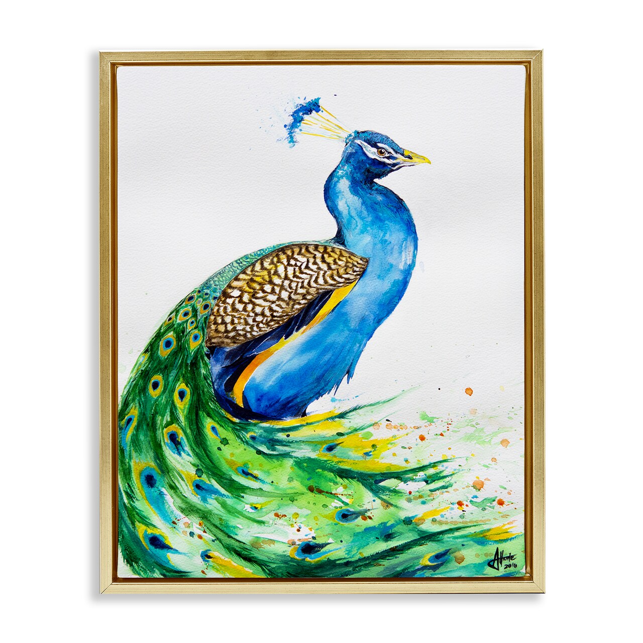 Stupell Industries Aphrodite Peacock Portrait Floating Frame, design by Marc Allante